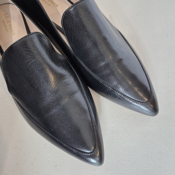 Cole Haan Grand.0S Valantina Loafer Black Leather Pointed Toe Women's Size 9 - Picture 8 of 12